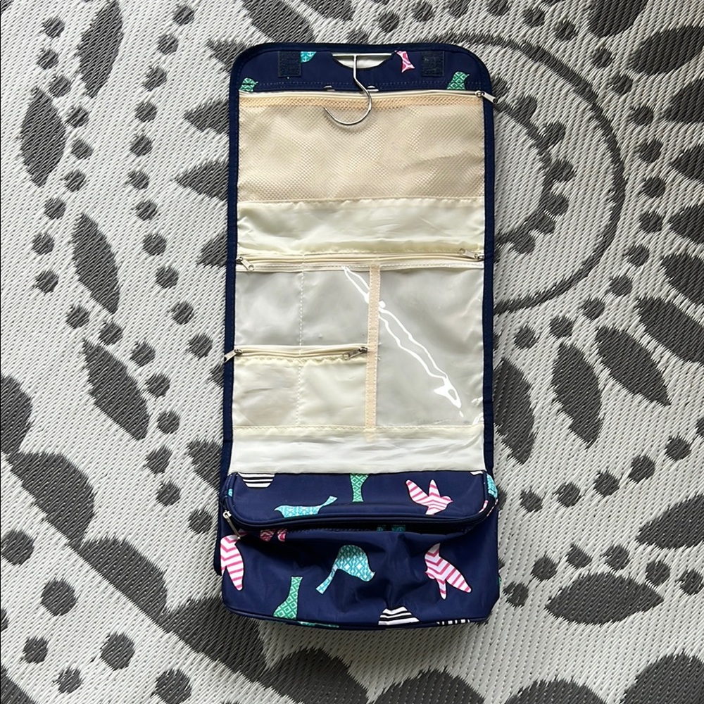 Navy Travel Organizer with Animal Print